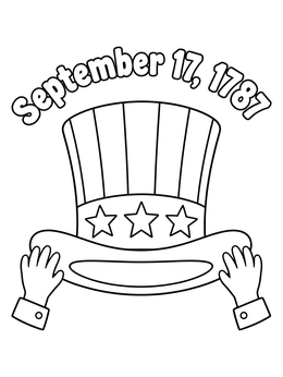 Free printable Uncle Sam Hat With Date coloring page