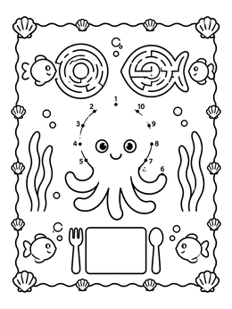 Free printable Undersea Activity Table Placemat coloring page