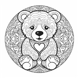 Free printable Unforgettable Valentine's Teddy Bear Pattern coloring page