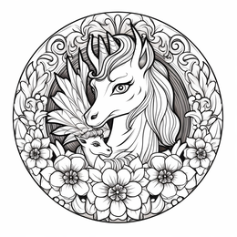 Free printable Unicorn Celebrating Mother's Day coloring page