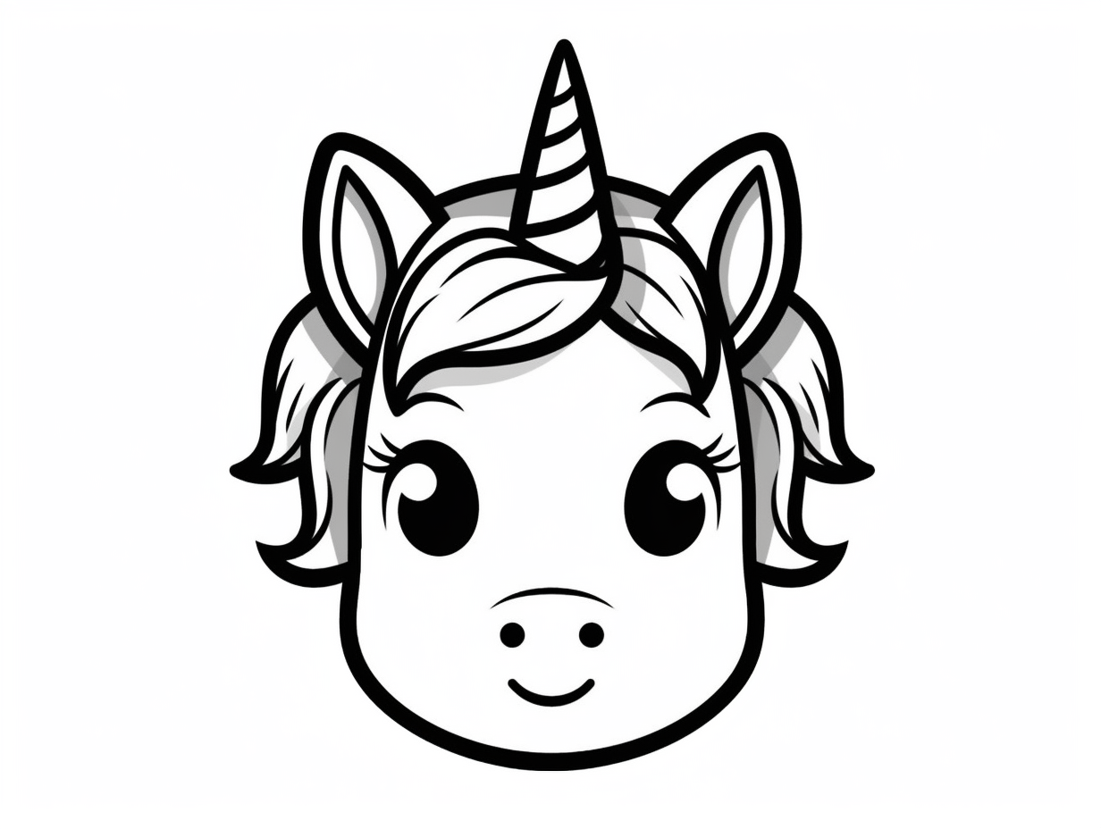 Unicorn Emoji Fun For Adults - Coloring Page