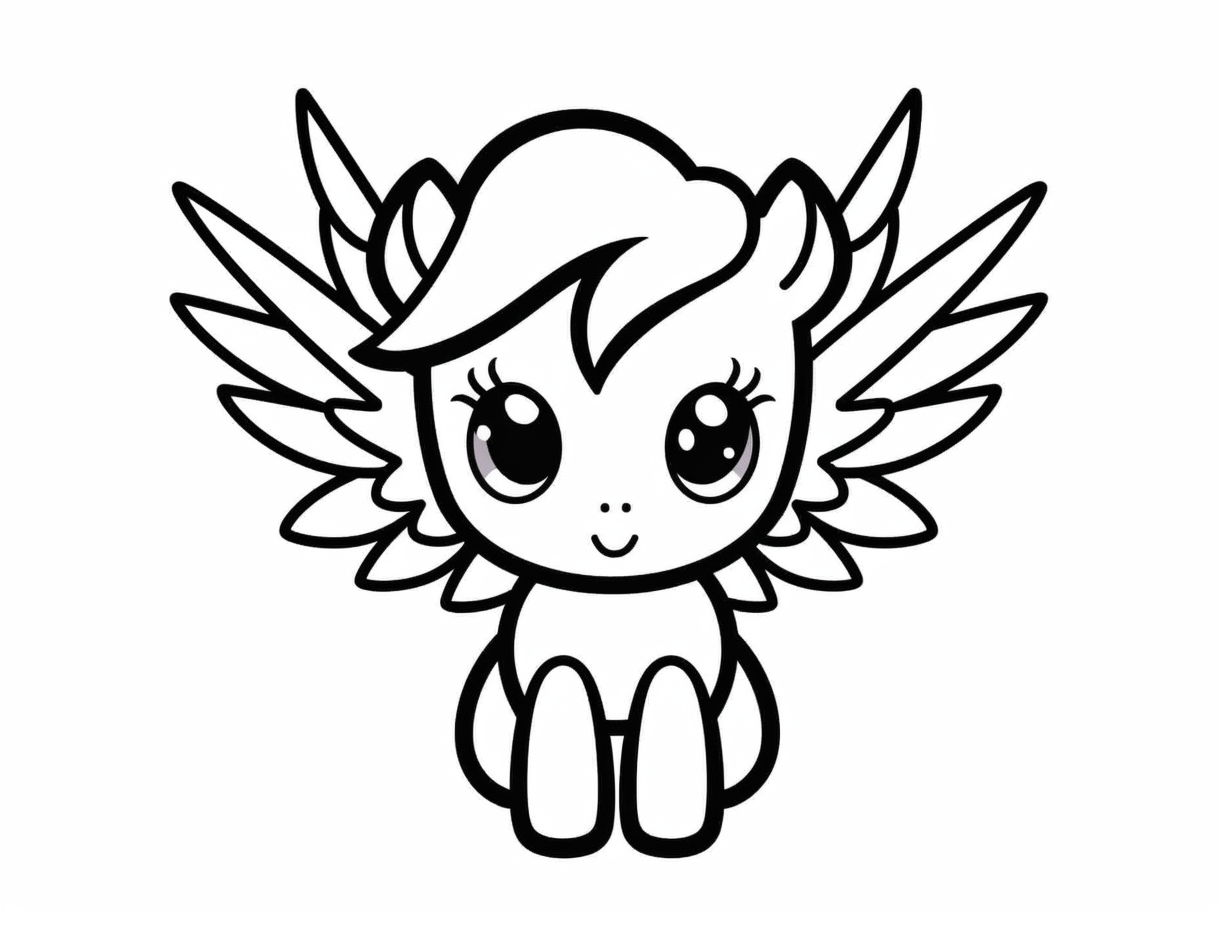 Unicorn With Wings Coloring Download - Coloring Page