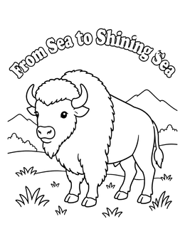 Free printable American Bison In The Mountains coloring page