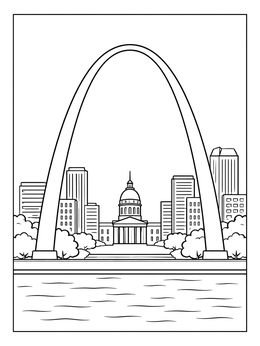 Free printable Gateway Arch In Saint Louis coloring page