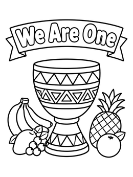 Free printable Unity Cup And Harvest Fruits coloring page