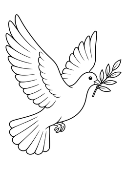 Free printable Dove Of Peace In Flight coloring page