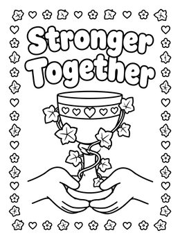 Free printable Stronger Together Chalice And Ivy coloring page