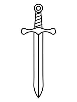 Free printable Upright Knight Sword Of Courage coloring page