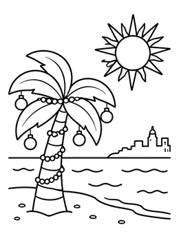Free printable Decorated Beach Palm In Montevideo coloring page