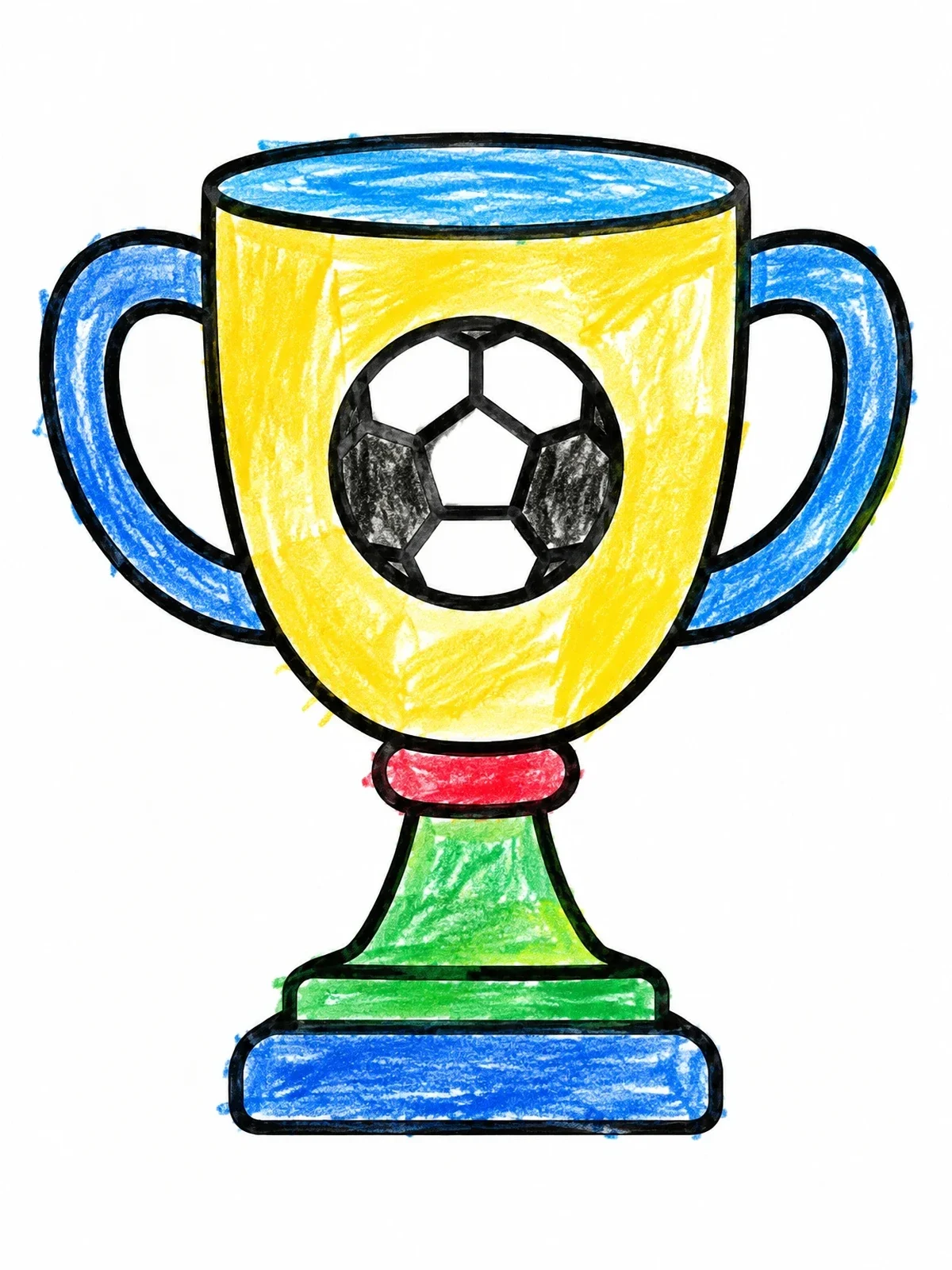 Colored example of the Soccer Championship Trophy coloring page