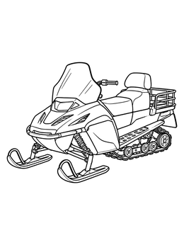 Free printable Utility Snowmobile With Cargo Rack coloring page