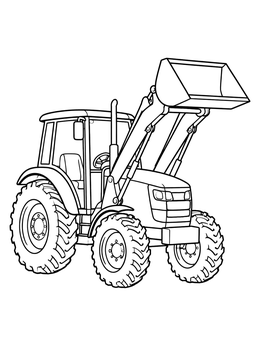 Free printable Utility Tractor With Raised Bucket coloring page