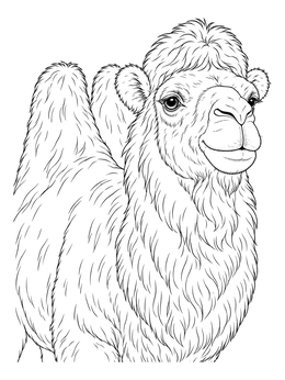 Free printable Bactrian Camel Portrait coloring page