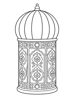 Free printable Uzbek Fluted Dome And Tiled Drum coloring page