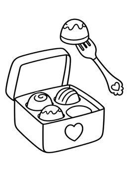 Free printable Sweet Chocolates In Heart Box coloring page