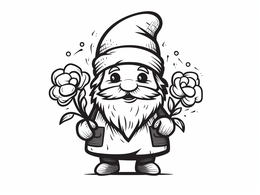 Free printable Valentine Gnome Coloring For Kids coloring page