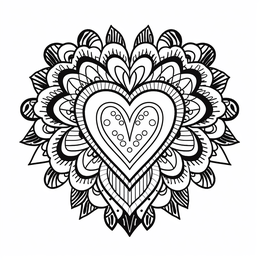 Free printable Valentine Heart Coloring Joy coloring page