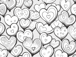 Free printable Valentine Hearts Coloring Activity coloring page