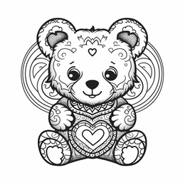 Free printable Valentine's Day Bear Coloring Activity coloring page