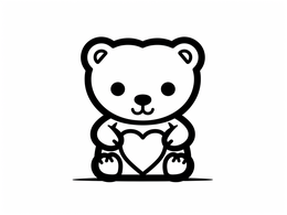 Free printable Valentine's Day Teddy Bear To Color coloring page