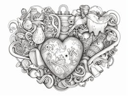 Free printable Valentine's Hearts Coloring For Adults coloring page