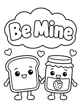 Free printable Toast And Jam Valentine Friends coloring page