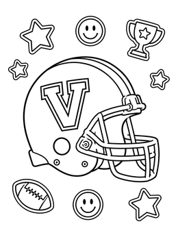 Free printable Varsity Football Helmet With Reward Stickers coloring page