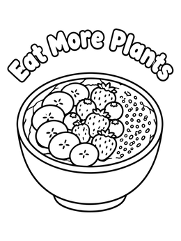 Free printable Healthy Vegan Fruit Smoothie Bowl coloring page