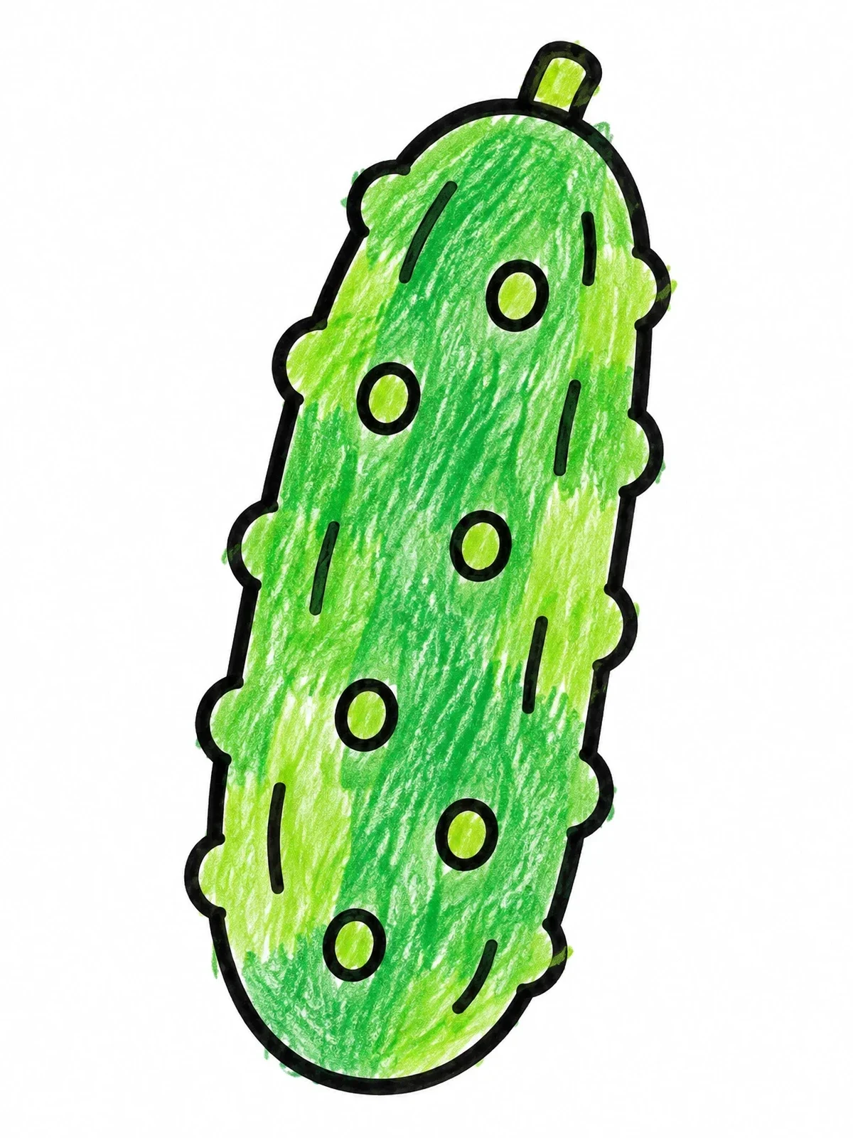 Colored example of the Bumpy Garden Cucumber coloring page