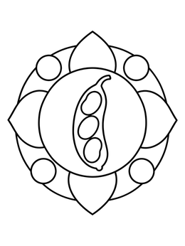 Free printable Pea Pod In Geometric Frame coloring page