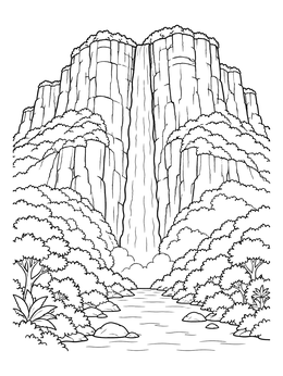 Free printable Angel Falls And Majestic Tepui coloring page