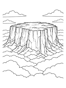 Free printable Majestic Mount Roraima Above The Clouds coloring page