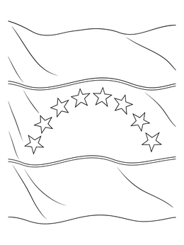 Free printable Venezuelan Flag Arc Of Stars coloring page