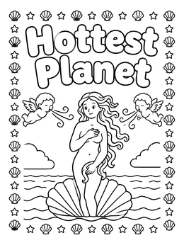Free printable Venus Rising Hottest Planet coloring page