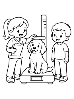 Free printable Puppy Checkup At The Vet Clinic coloring page
