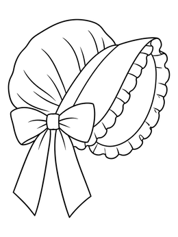 Free printable Victorian Ribbon Bonnet coloring page