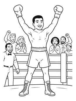 Free printable Victorious Muhammad Ali In The Ring coloring page