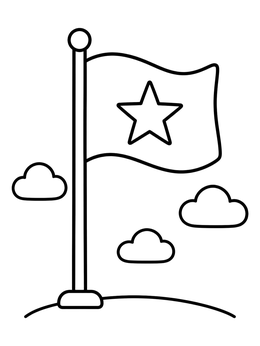 Free printable Vietnam Flag Waving In The Sky coloring page