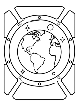 Free printable View Of Earth From Space Window coloring page