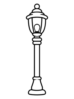 Free printable Vintage Street Lantern Post coloring page