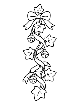 Free printable Festive Ivy Vine With Bells coloring page