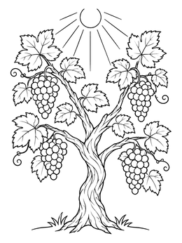 Free printable Grapevine Stock Under The Sun coloring page