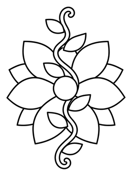 Free printable Simple Flower Petal Vine Mandala coloring page