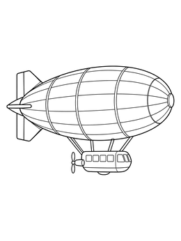 A classic dirigible floats gracefully in this blimp coloring page with clean outlines.