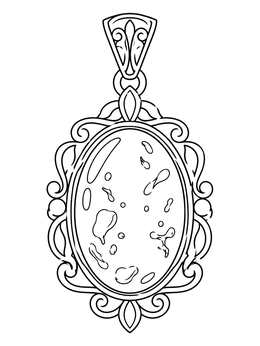 Free printable Vintage Amber Gemstone Pendant coloring page