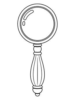 Free printable Vintage Brass Magnifying Glass coloring page