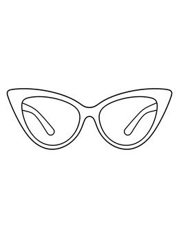 A stylish pair in this sunglasses coloring page with pointed frames.
