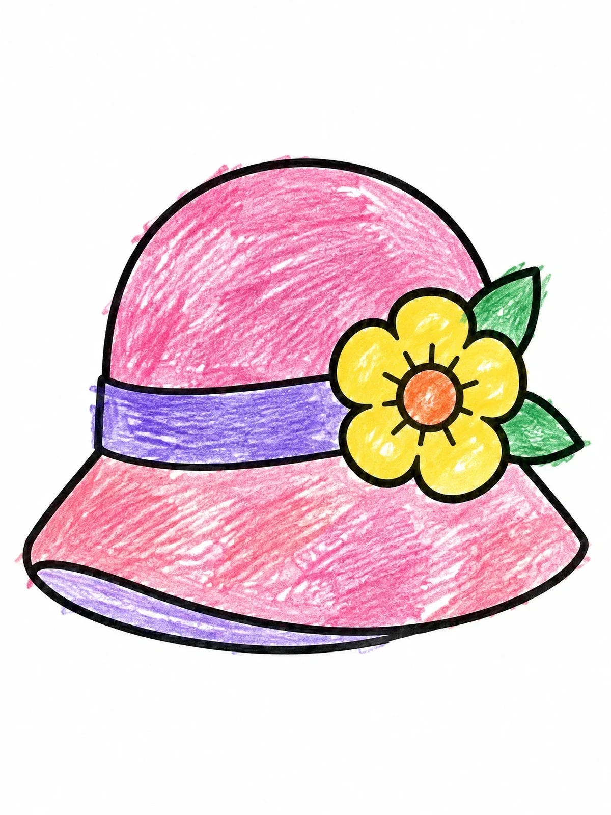 Colored example of the Vintage Cloche Hat With Flower coloring page