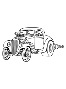 Free printable Vintage Coupe Dragster Hot Rod coloring page