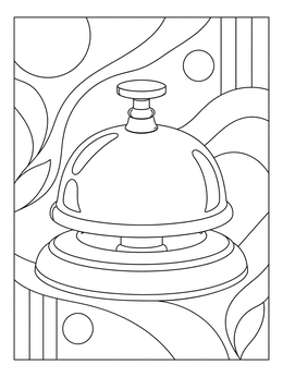 Free printable Vintage Hotel Desk Service Bell coloring page
